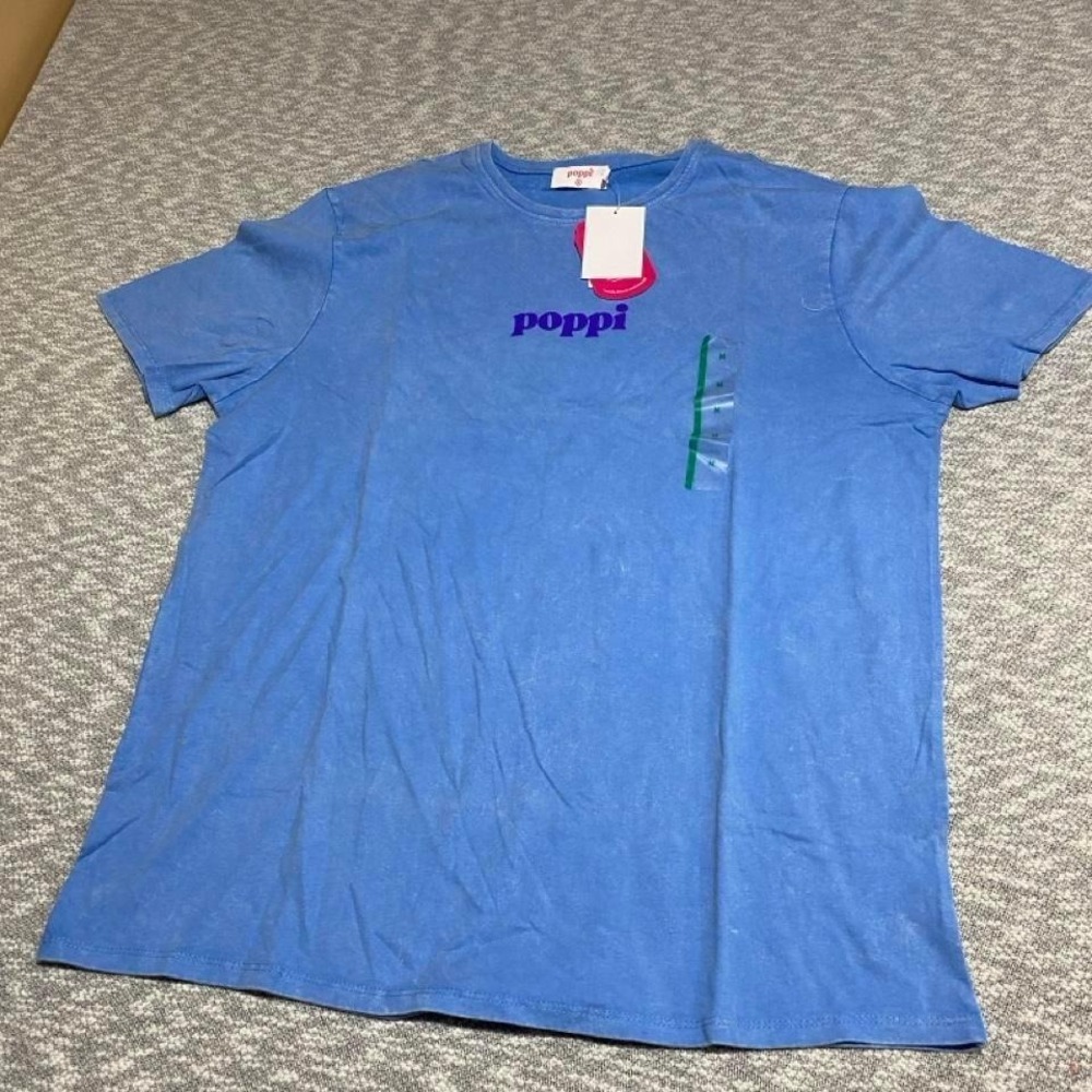 Poppi blue cotton t-shirt Size M. NWT retail $18 SKU-A572#tshirt
